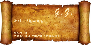 Goll Gyöngyi névjegykártya